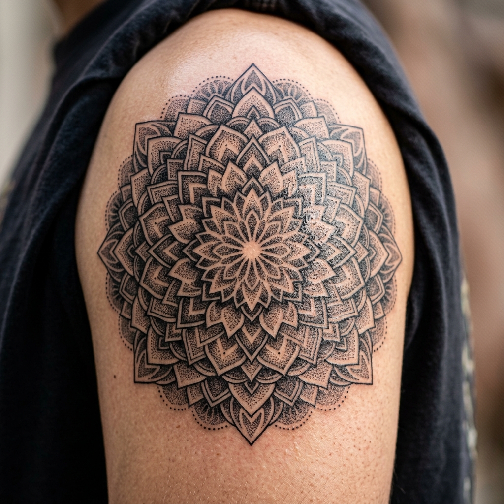 Mandala Dotwork Tattoo